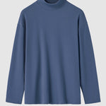 Men's solid color velvet half turtleneck Foundation T-shirt two-piece set