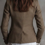 Vintage Tweed Houndstooth Tailored Blazer