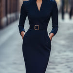 Eva | Elegant Midi Dress with a Flattering Waist