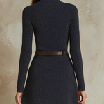 Vintage Zipper Pocket Knitted Mini Dress
