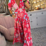 Catrisa™ | Floral Print V-neck Pocket Dress
