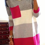 Margovil Color Block Pocket Casual Striped Sweater