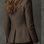 Vintage Brown Tweed Blend Tailored Blazer