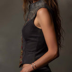 Bohemia Eco-Suede Patchwork Zip Vest