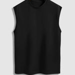 Men's Solid Suede Sleeveless Crew Neck T-Shirt Shorts Set