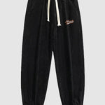 Men's corduroy letter embroidered preppy casual pants