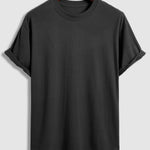 Men's solid color cotton basic round neck short-sleeved T-shirt