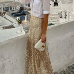 High Waist Sparkle Sequin Maxi Skirt