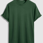 Men's solid color cotton basic round neck short-sleeved T-shirt