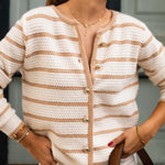 MINERVA striped crew neck jacket