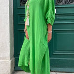 Casual Solid Asymmetrical Turndown Collar Irregular Dress Dresses
