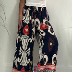 Queen of Hearts Printed Pocketed Drawstring Elastic Waist Pants