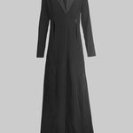 Long Sleeves Split-Joint Split-Side Notched Collar Outerwear