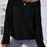 Pocket Oversized Knitted Pullover Sweater