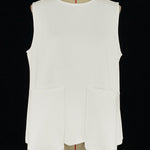 A-Line Loose Solid Color Split-Joint Round-Neck Vest Top