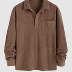 Men's solid color corduroy texture long sleeve + pants set