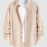 Men's Textured Corduroy Long Sleeve Shirt