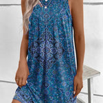 Sleeveless Printed Ethnic Fashion Dress