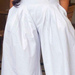 Loose Wide Leg No Belt Solid Color Casual Pants Bottoms Trousers