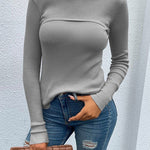 Turtleneck Bodycon Long Sleeves Knit Sweater