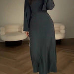 Elegant Tie-waist Knitted Dress