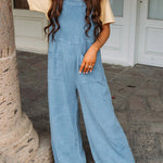 On Bali Time Cotton Blend Lightweight Wide Leg Jumpsuit