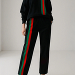 Contrast Color Striped Casual Pants Bottoms Trousers