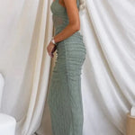 Manifesting You Mesh Ruched Detail Maxi Dress
