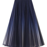 Starry sky gradient gauze skirt pleated skirt
