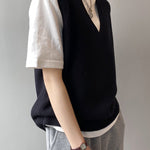 Simple 9 Colors V-Neck Loose Sleeveless Vest