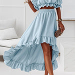 Off The Shoulder Midi Dress Suit
