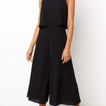 Basic Everyday Round Neck Tank Cropped Wide Leg Jumpsuit