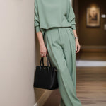 Loose Buttoned Pleated Solid Color Pants Trousers