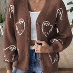 Stylish Loose Casual Cartoon Jacquard Jacket