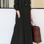Long Sleeve Simple Loose Casual Long Dress