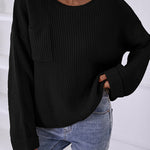 Pocket Oversized Knitted Pullover Sweater