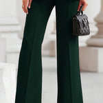 High Waisted Wide Leg Solid Color Pants Suits Bottoms