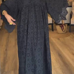 Elegant Black Hollow Pattern Dress