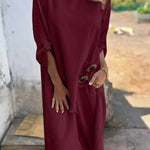 Casual Unique Irregular Button Decoration Robe Pocket Elastic Pants Set
