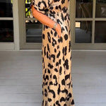 Wild Leopard V-Neck Maxi Dress