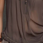 Boho Soft-Flow Zip Neck Sleeveless Top