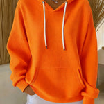 Women's Casual Waffle Jacquard Multicolor Hoodie