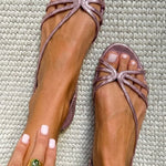 Metallic strappy sandals