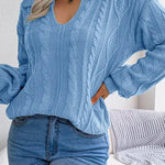 Casual Lapel Twist Long Sleeve Knit Sweater
