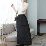 Vintage Loose Elasticity High-Waisted A-Line Padded Skirt Bottom