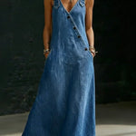 Vera™ | Long denim dress with buttons