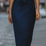 Elegant Lace-Trim V-Neck Belted Midi Dress
