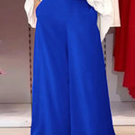 High Waisted Loose Pockets Solid Color Pants Trousers