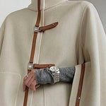 Long Sleeves Loose Buckle High Neck Outerwear