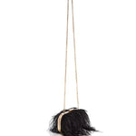 Ostrich feather chain crossbody bag